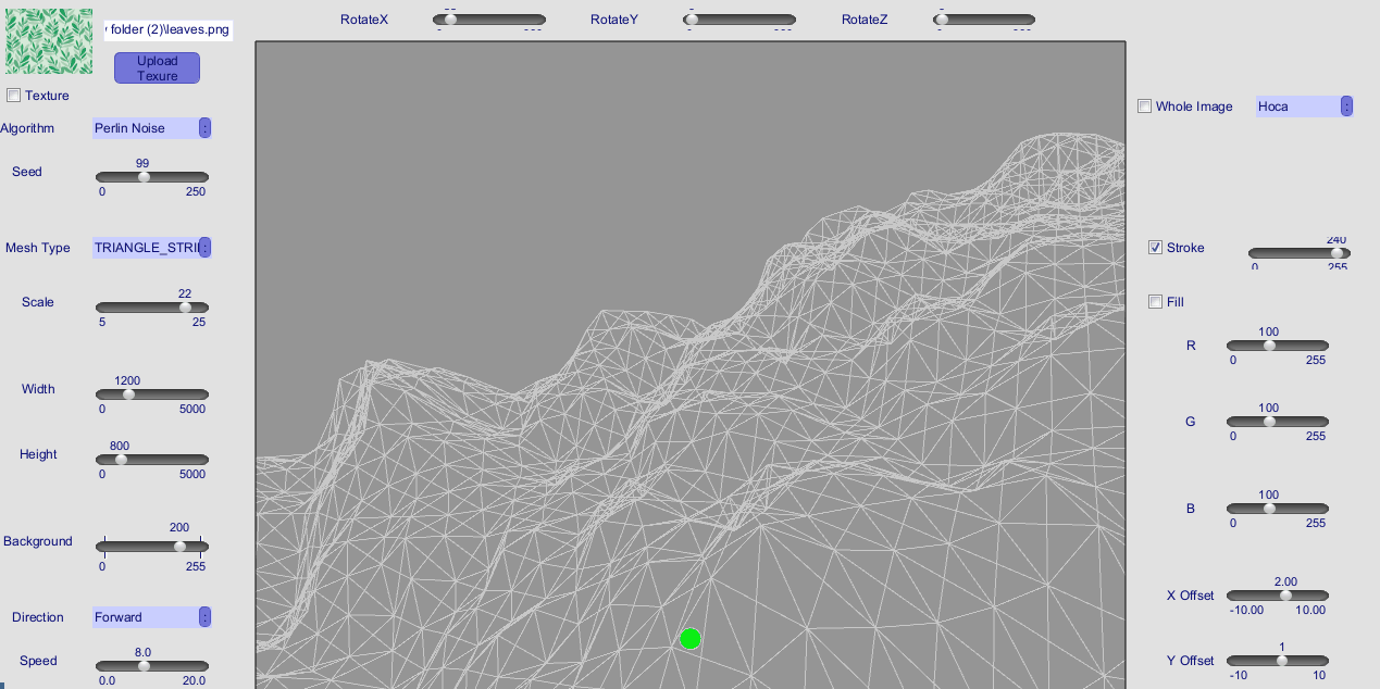 Side-by-side comparison: Perlin noise terrain morphs into pseudo-random spikes